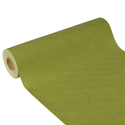O fugă de masă Starpak parțial derulată, asemănătoare țesăturii, material netesut „soft selection plus“ (24 m x 40 cm) își arată suprafața texturată și miezul de carton – ideală ca fugă de masă pentru ocazii speciale.