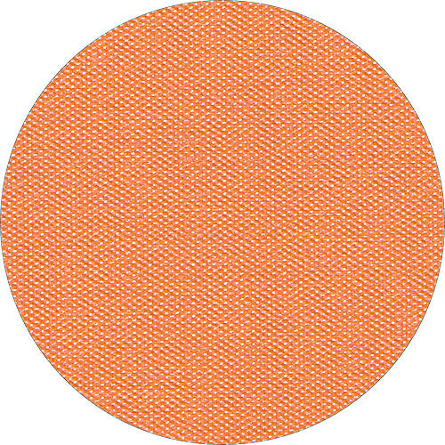 Un prim-plan al fugii de masă Starpak, material netesut asemănător țesăturii „soft selection plus“ (24 m x 40 cm), arată materialul portocaliu într-un cadru rotund. Țesătura densă și uniformă și firele vizibile îl fac ideal pentru ocazii speciale.