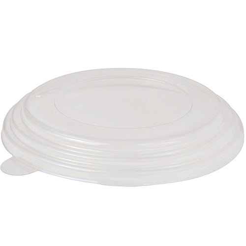 Capacul Starpak 45 pentru boluri de salată, PS "To Go" Ø 15 cm, este un capac transparent, rotund, cu margine ridicată și centru plat - ideal pentru a lua la pachet. Aici este ilustrat din polistiren transparent (PS), pachet de 45 de bucăți.