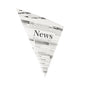 Un PAPSTAR cornet "Newsprint" (32,5x23 cm) înlocuitor de pergament, rezistent la grăsime, cu text și titluri cu "News" în mijloc. Pachet de 300 de bucăți de la PAPSTAR GmbH.