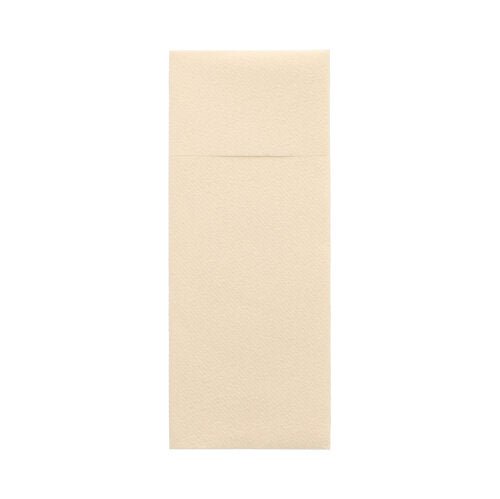 O singură tăviță pentru tacâmuri Starpak 480 din Airlaid (40 x 33 cm, cu pliuri pentru tacâmuri) este vizibilă pe un fundal alb; Clapa vizibilă subliniază prezentarea artificială de sus.