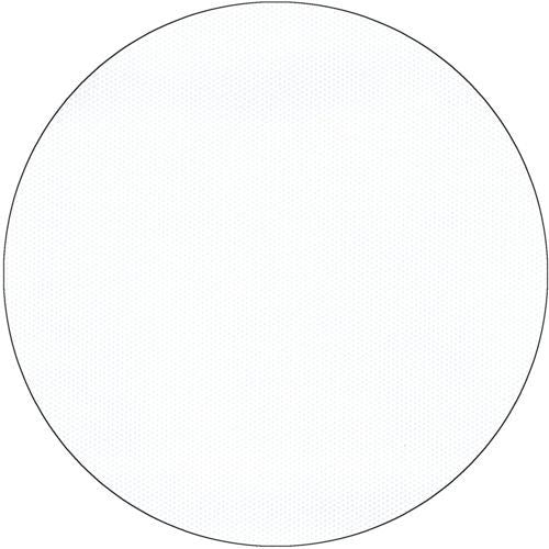 Un cerc simplu alb cu un contur negru subțire, centrat pe un fundal alb, seamănă cu fața de masă Starpak, asemănătoare cu materialul textil, Vlies „Soft Selection“ (40 m x 1,18 m) în alb.