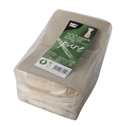 Un pachet transparent cu 300 de pungi de celofan „pure“ de la PAPSTAR GmbH, biodegradabil și compostabil, ideal pentru ambalare sustenabilă.