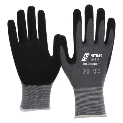 NITRAS FLEXIBLE FIT, manusi de asamblare, gri/negru