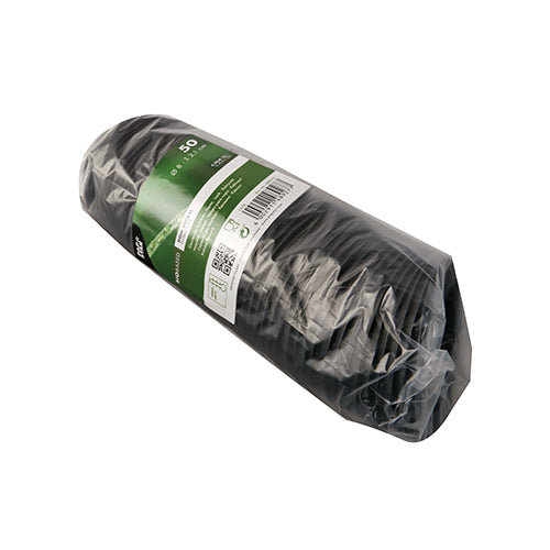 Un pachet cu 50 de capace rotunde albe în formă de dom din C-PLA de la PAPSTAR GmbH, 2,1 cm înălțime, într-un ambalaj transparent cu o etichetă verde-albă cu date tehnice, cod de bare și indicații pentru aplicații versatile.