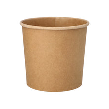 Un pahar simplu, maro PAPSTAR pentru supă din carton (760 ml, Ø 11,5 cm, 11 cm înălțime), ilustrat cu margine rulată pe un fundal alb. 25 de bucăți în pachet de la PAPSTAR GmbH.