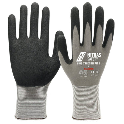NITRAS FLEXIBLE FIT K, manusi de asamblare, gri/negru