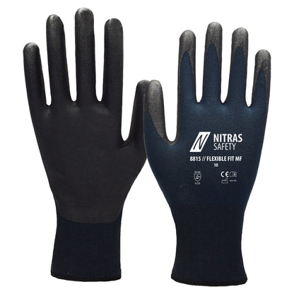 NITRAS FLEXIBLE FIT MF, mănuși de asamblare, albastru închis/negru