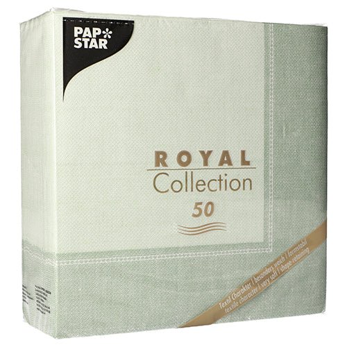 PAPSTAR GmbH 50 șervețele "ROYAL Collection" 1/4-pliere, 40x40 cm, verde. Ideal pentru ocazii festive - șervețele verzi de înaltă calitate cu design elegant.