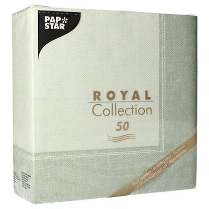 PAPSTAR GmbH 50 șervețele "ROYAL Collection" 1/4-pliere, 40x40 cm, verde. Ideal pentru ocazii festive - șervețele verzi de înaltă calitate cu design elegant.