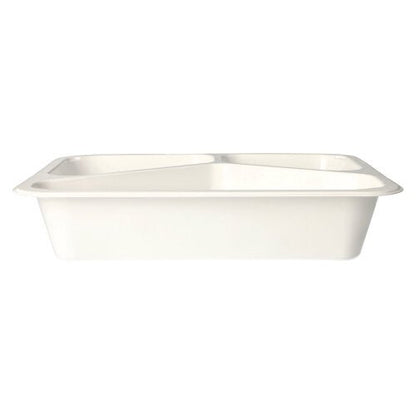 Tăvile Starpak 50 pentru microunde, PP sunt tăvi albe, dreptunghiulare din polipropilenă cu două compartimente, ideale pentru depozitarea practică sau încălzirea meselor. Marca: Starpak.