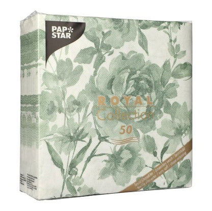 Un pachet de 50 de PAPSTAR "ROYAL Collection" șervețele (40 x 40 cm, verde, 1/4-pliere) de la PAPSTAR GmbH - perfect pentru ocazii festive.