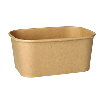 Cupa de ambalaj 25 PAPSTAR a PAPSTAR GmbH este un recipient de hârtie dreptunghiular, maro, cu colțuri rotunjite - perfect pentru toți cei care caută ambalaje ecologice.