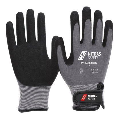NITRAS DEXTER 2, manusi mecanic, gri/negru