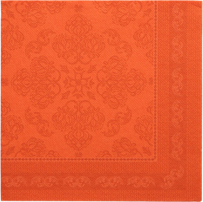Cele PAPSTAR 50 de șervețele "ROYAL Collection" 1/4-pliat, 40 x 40 cm în nectarină, cu un model floral embosat și margine decorativă - ideal pentru a adăuga eleganță mesei tale.