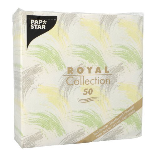Pachetul "ROYAL Collection" al PAPSTAR GmbH conține 50 de șervețele verzi în format 40 x 40 cm (1/4-pliere), model: PAPSTAR 50 șervețele ROYAL Collection verde.