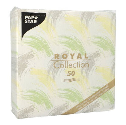 Pachetul "ROYAL Collection" al PAPSTAR GmbH conține 50 de șervețele verzi în format 40 x 40 cm (1/4-pliere), model: PAPSTAR 50 șervețele ROYAL Collection verde.