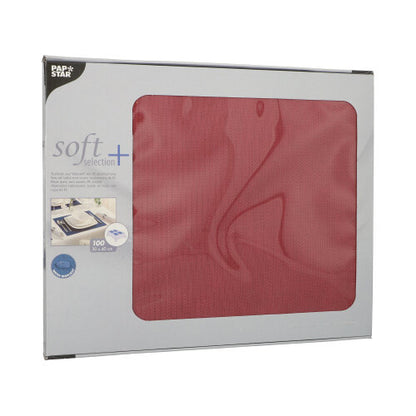 O cutie de seturi de masă Vlies „soft selection plus“ de la PAPSTAR GmbH, asemănător cu materialul textil, 100 de bucăți în cutie, fiecare de 30 x 40 cm.