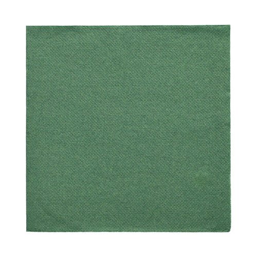 Un șervețel verde pătrat din PAPSTAR 50 șervețele „DAILY Collection“ (32 x 32 cm, 1/4-pliu) de la PAPSTAR GmbH se prezintă pe un fundal alb și subliniază astfel eleganța sa simplă.