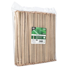 Un ambalaj din plastic transparent cu 100 de paie Shake din hârtie (negru, Ø 8 mm, 25 cm, ambalate individual) de la PAPSTAR GmbH, cu eticheta produsului verde-alb pe partea din față.