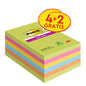 Eine Packung Post-it® Super Sticky Notes im Großformat, 101 x 152 mm, liniert, in verschiedenen Farben. Enthält 4 Blöcke + 2 gratis (90 Blatt/Block), haftstarke Notizzettel, von 3M Deutschland GmbH, 100% PEFC-zertifiziert.