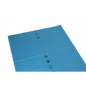 O folie de plastic albastră plată (DEISS 90039, 800x1200x0,1 mm, pachet de 1 bucată) de la EMIL DEISS KG (GmbH + Co.) cu simboluri de reciclare și numărul negru 65, concepută pentru depozitare pe termen lung. Afișată pe un fundal alb monocrom.