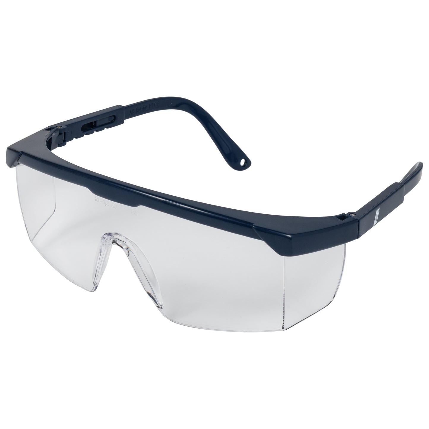 NITRAS VISION PROTECT BASIC, ochelari pentru tampla, transparenti / bleumarin, plastic EN 166 | Pachet (12 bucăți)