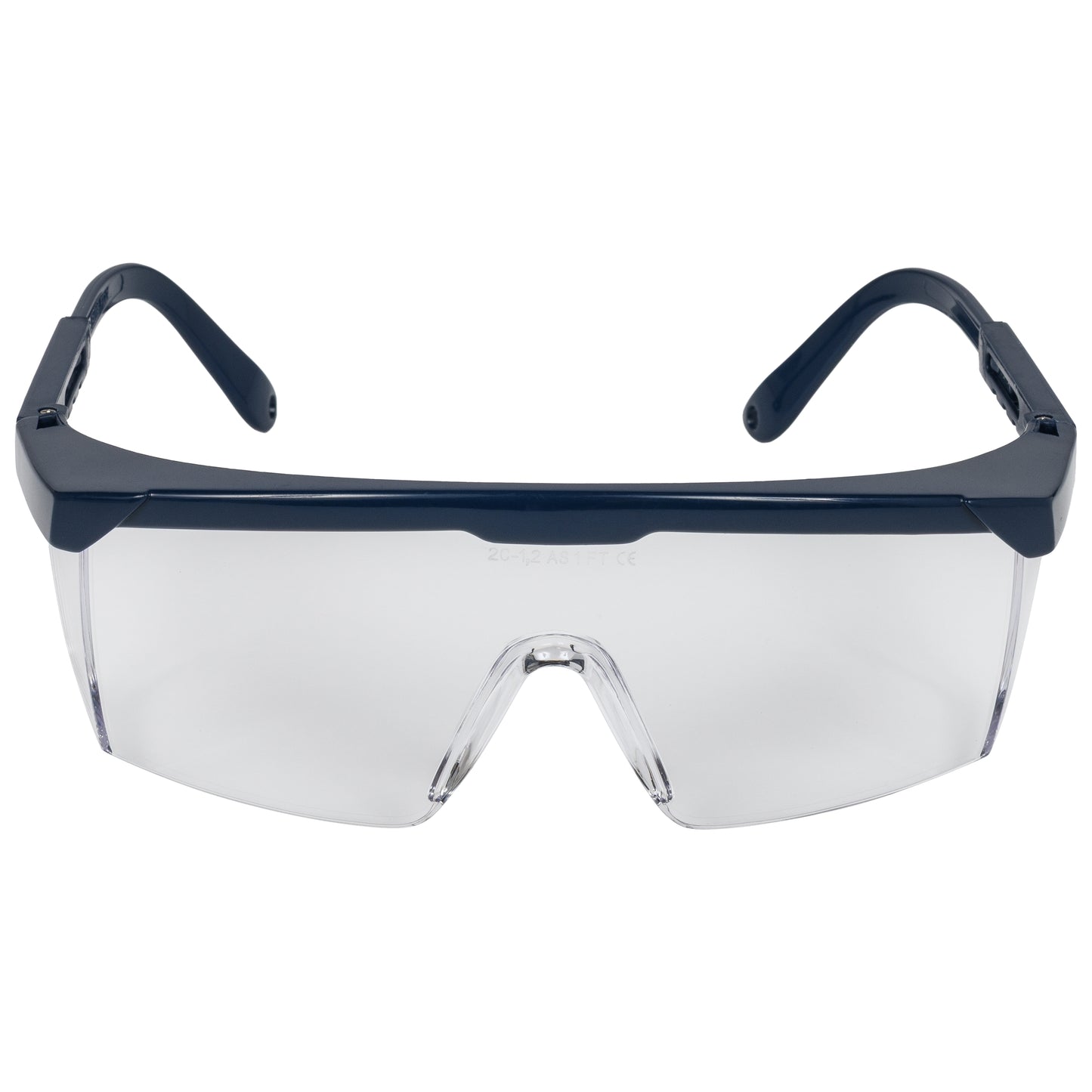 NITRAS VISION PROTECT BASIC, ochelari pentru tampla, transparenti / bleumarin, plastic EN 166 | Pachet (12 bucăți)