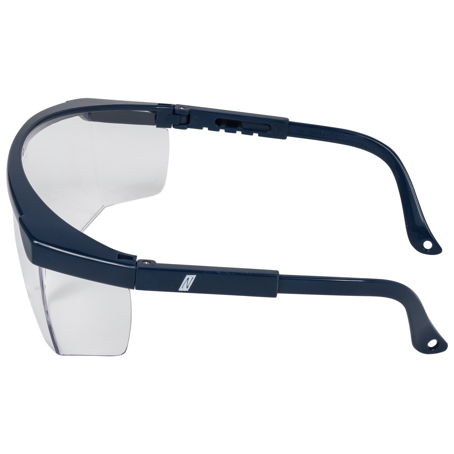 NITRAS VISION PROTECT BASIC, ochelari pentru tampla, transparenti / bleumarin, plastic EN 166 | Pachet (12 bucăți)