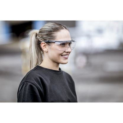 NITRAS VISION PROTECT PREMIUM, ochelari pentru tampla, transparenti / gri, plastic ISO 16321-1 | Pachet (10 bucăți)