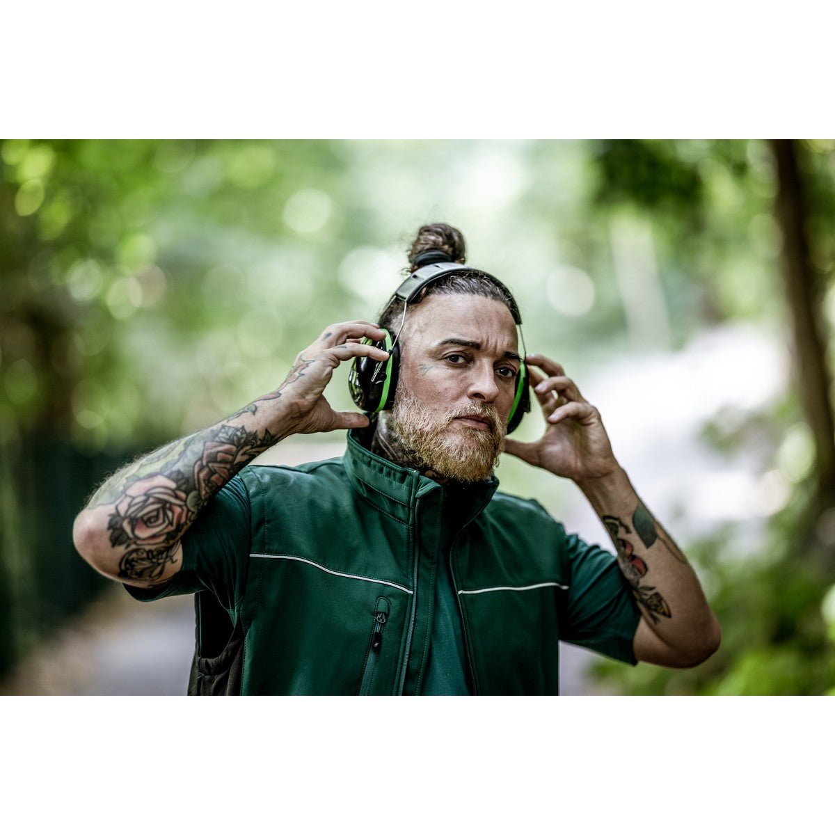 NITRAS MUTE DEFENDER PRO, căști pentru urechi, negru/verde, plastic EN 352-1 | Pachet (1 bucata)