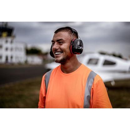 NITRAS MUTE DEFENDER PRO, căști pentru urechi, negru / roșu, plastic EN 352-1 | Pachet (1 bucata)