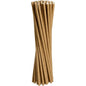 Un pachet cu 250 de paie de hârtie Abena Re-Seller GmbH în culoare maro (19,5 cm, ø 6 mm) stă vertical pe un fundal alb, vârfurile lor sunt ușor inegale și strâns aliniate unul lângă altul.