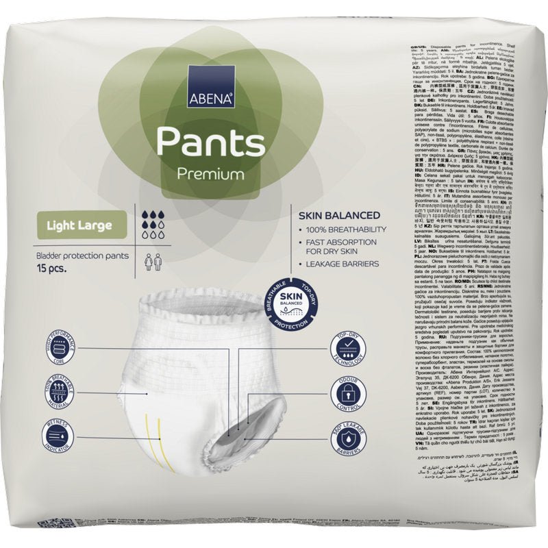 Un pachet ABENA Pants Light de la Abena Re-Seller GmbH (15 bucăți) oferă protecție respirabilă, cu absorbție rapidă a vezicii urinare, cu barieră împotriva scurgerilor și echilibru pentru piele - chiloții dumneavoastră discreți pentru o îngrijire de încredere a incontinenței.
