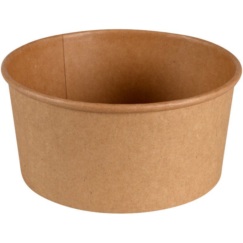 Bolul, 730 ml, ø 14,5 cm de la Abena Re-Seller GmbH din Kraft/PE maro are o suprafață netedă și un margine rulată. Ideal ca bol pentru călătorii. Pachet de 50 de bucăți.