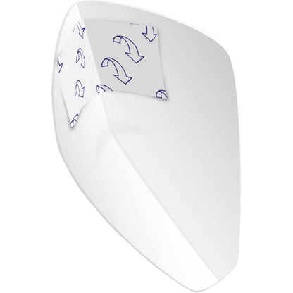 O folie albă autoadezivă în formă de oglinzi auto, cu spate detașabil și simboluri săgeată pentru îndepărtare ușoară - similară cu protecția discretă de la ABENA Man Zero, Premium de la Abena Re-Seller GmbH (pachet cu 24 de bucăți).