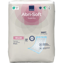 Un pachet cu 60 de suporturi de unică folosință Abena Re-Seller GmbH, Abri-Soft Superdry, Albastru (40 x 60 cm). Perfect pentru instituții de îngrijire, se remarcă prin moliciune, igienă, imprimare în formă de romb și o parte inferioară impermeabilă.