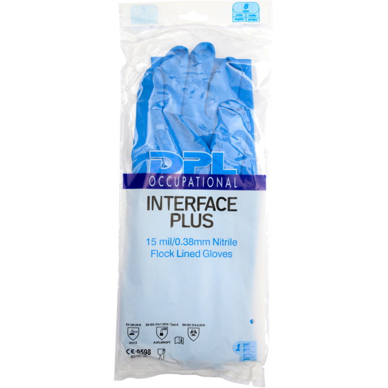 Un ambalaj din plastic transparent conține o pereche de mănuși de uz casnic din nitril albastru de la Abena Re-Seller GmbH cu inscripția "Nitril, Albastru". La baza ambalajului se află simboluri de certificare.