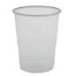 Paharul de servire transparent de 20 cl de la Abena Re-Seller GmbH din PP este ilustrat gol, cu laturi netede și margine evazată pe un fundal alb. Ideal pentru utilizare unică. Ambalaj: 100 de bucăți.