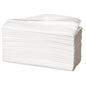 Un pachet de 153 de prosoape de hârtie Abena Re-Seller GmbH, 2 straturi, alb, fiecare de 23x31 cm, este ilustrat curat stivuit pe un fundal monocrom.