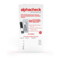 Imaginea unui test de glicemie Alphacheck Professional, blisterat | Pachet (50 bucăți) de la Berger Med GmbH. Eticheta de pe partea din față arată că conține 50 de teste de glicemie și promite rezultate precise în 5 secunde prin efect capilar. Textul este în germană, conține informații detaliate despre dozare și măsurare și include codul produsului „PZN: 10329014”.