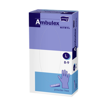 Mănuși nitril Ambulex violet nepudrate