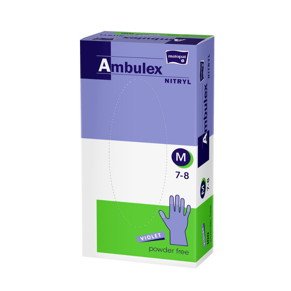 Mănuși nitril Ambulex violet nepudrate