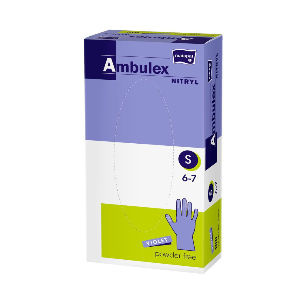 Mănuși nitril Ambulex violet nepudrate