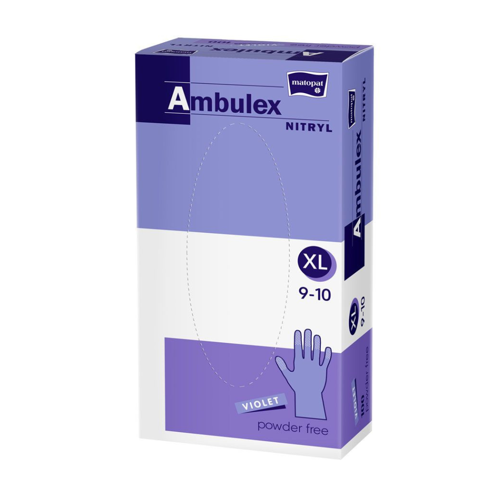 Mănuși nitril Ambulex violet nepudrate