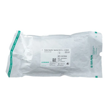 Eine durchsichtige Kunststoffverpackung trägt das B.Braun-Logo, Produktdetails und Barcodes auf weißem Hintergrund und enthält das Perfusor Omnifix-Spritzenset mit der Bezeichnung „B.Braun ProSet Intrafix® Primeline Omnifix-Spritzen Set 20 ml LL | 1 Stück“ von B. Braun Deutschland GmbH & Co. KG.