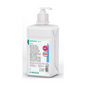 Eine weiße Kunststoffflasche mit Pumpspender und der Aufschrift „B. Braun Softaskin® Waschlotion“ enthält 500 ml milde Waschlotion. Das Etikett ist mehrsprachig und mit einem roten Siegel versehen, das die dermatologische Zulassung unterstreicht. Die Flasche ist stolz darauf, mikroplastikfrei zu sein, und spiegelt das Engagement der B. Braun Deutschland GmbH & Co. KG für Umweltfreundlichkeit wider, wie unten erwähnt.