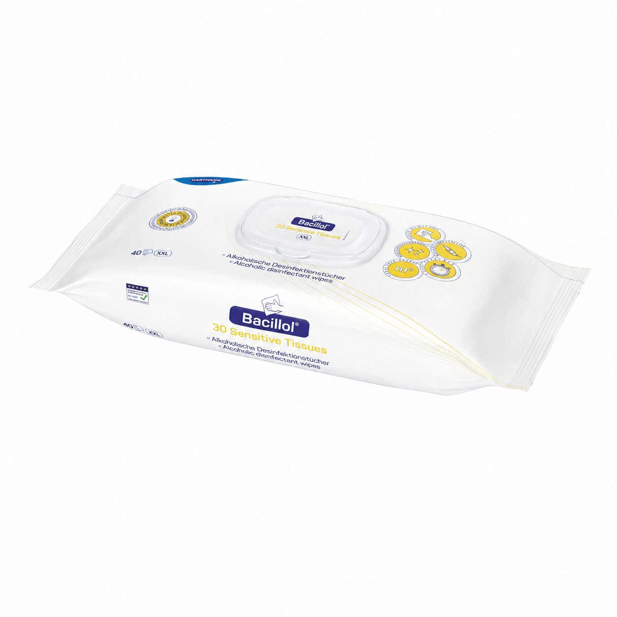 Hartmann Bacillol 30 Sensitive Tissues – șervețele dezinfectante | Pachet (40 de bucăți)