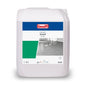 Este ilustrat un bidon de 5 litri cu detergentul pentru podea Buzil Corridor® Jewel S 741 dispersie de înaltă performanță de la BUZIL-WERK Wagner GmbH & Co. KG. Eticheta arată logo-ul mărcii, numele produsului și o imagine a unei podele strălucitoare. Indică un pH de 7,8 și dispune de un simbol de adecvare pentru PVC, ceea ce îl face ideal pentru scopuri de acoperire a podelelor.