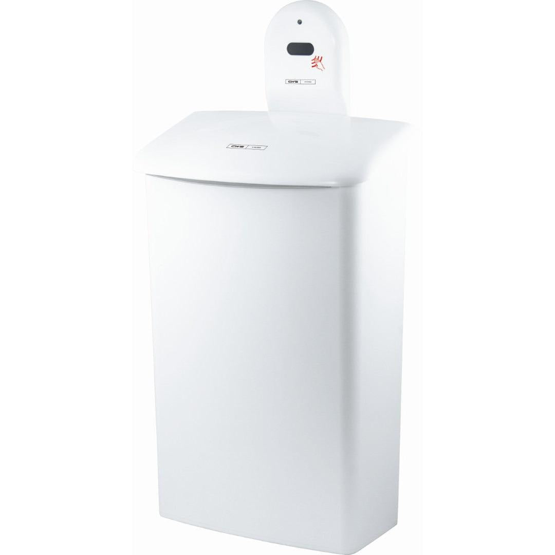 Suportul de perete CWS ParadiseLine pentru cutia igienică 575000 este un suport alb, dreptunghiular, de la CWS, conceput pentru utilizarea fără mâini cu cutii igienice compatibile.